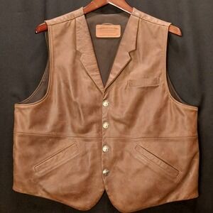 Coronado Leather 48 Brown Handmade Holster Vest Buffalo Nickel Snaps Concealed C